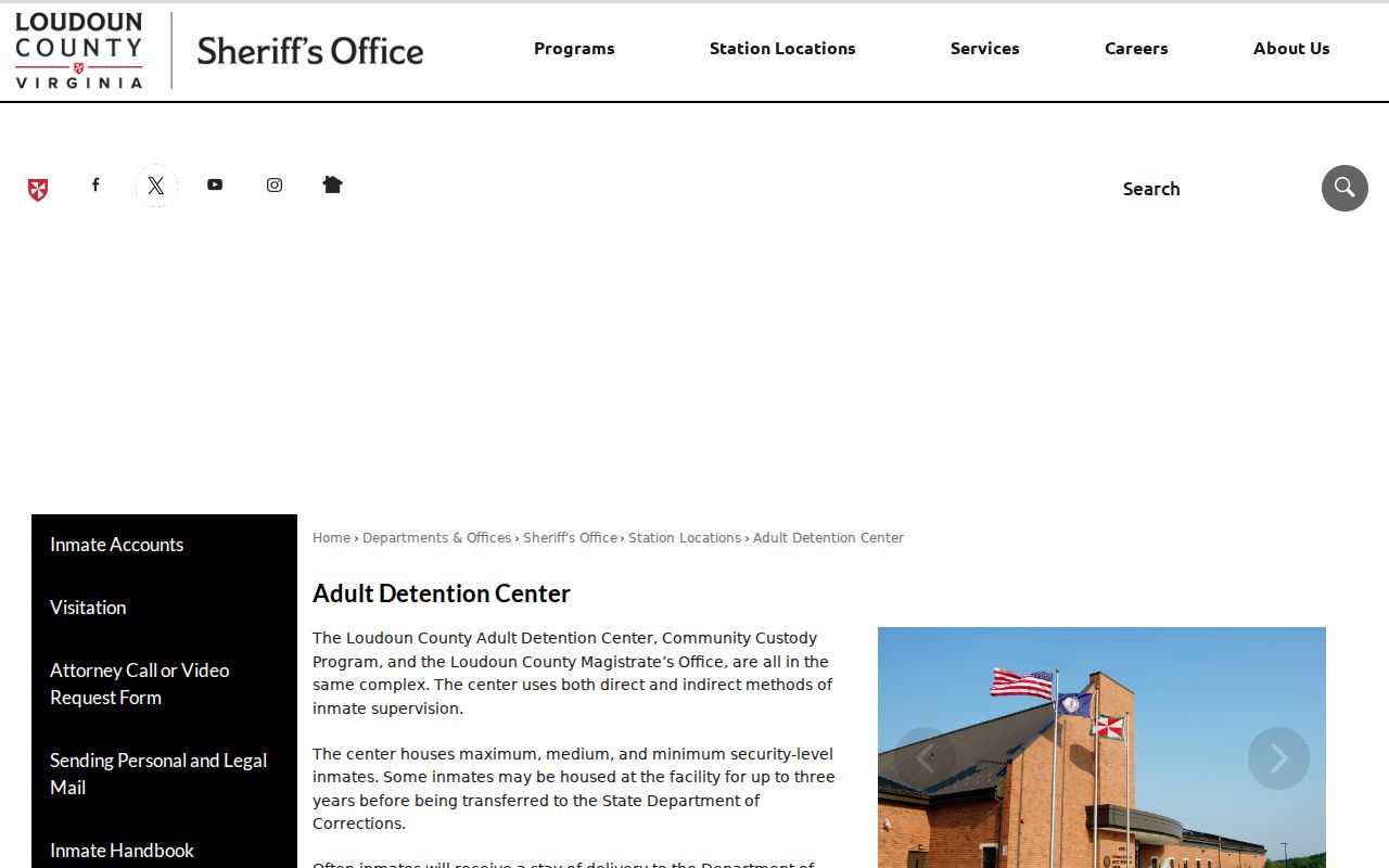 Loudoun County residents directory Adult Detention Center information
