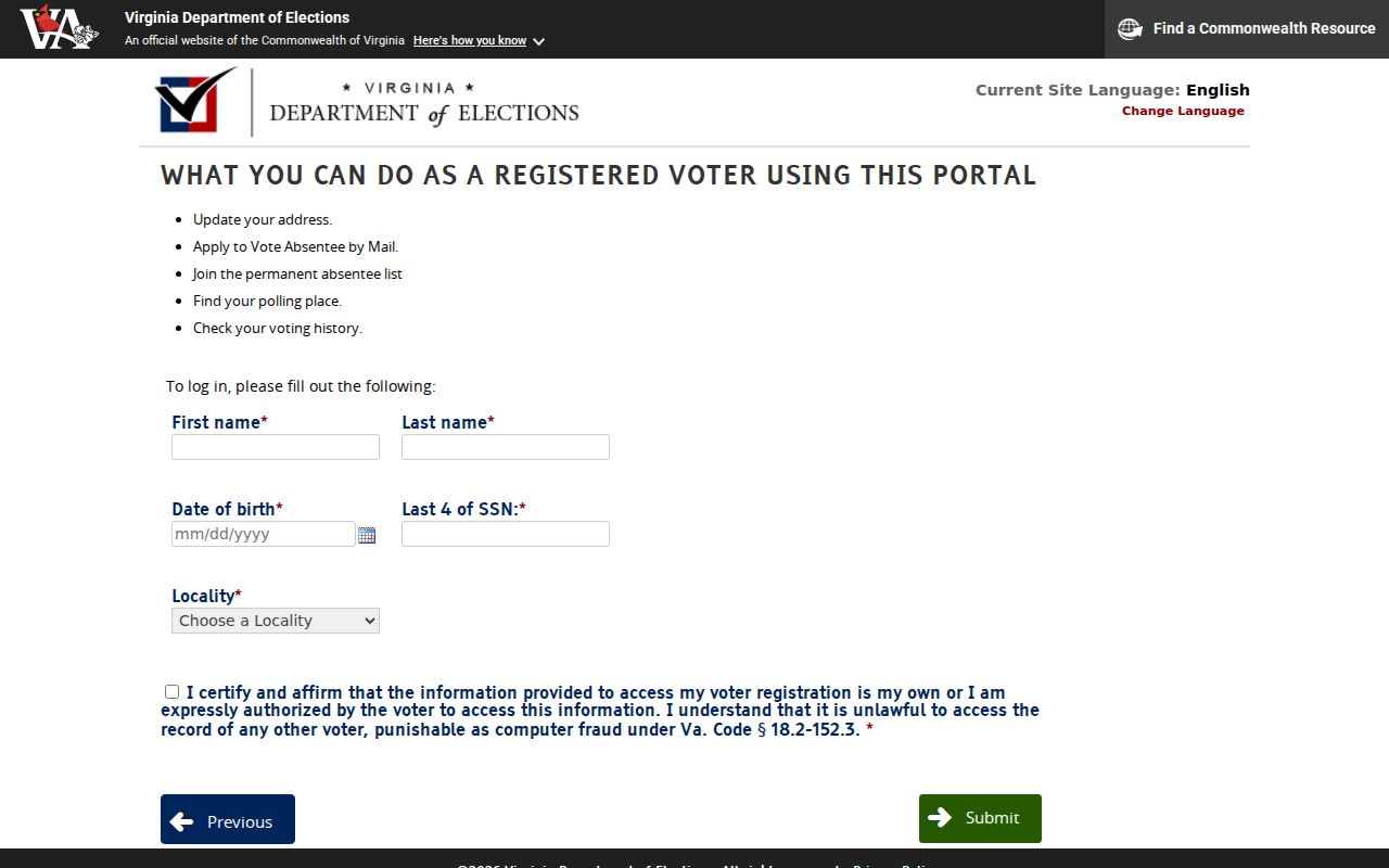 Loudoun County residents directory voter status lookup